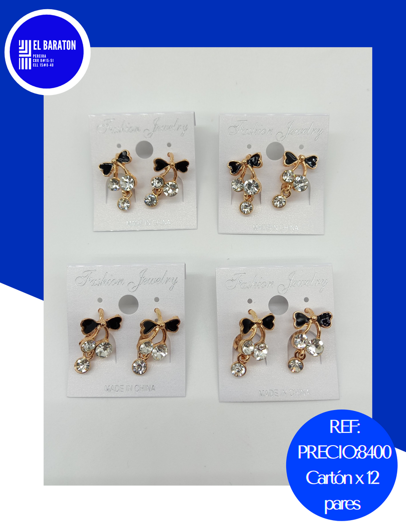 Tira de aretes por 12 pares 