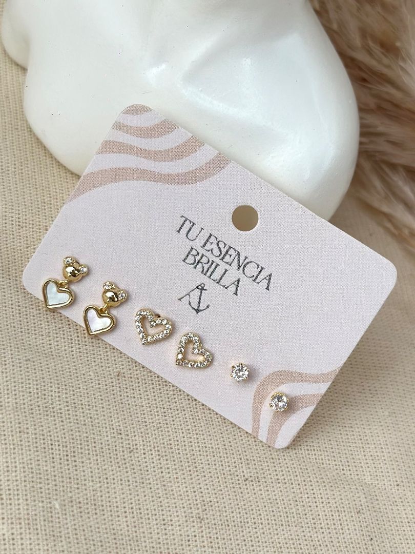 Set trío topo corazón 