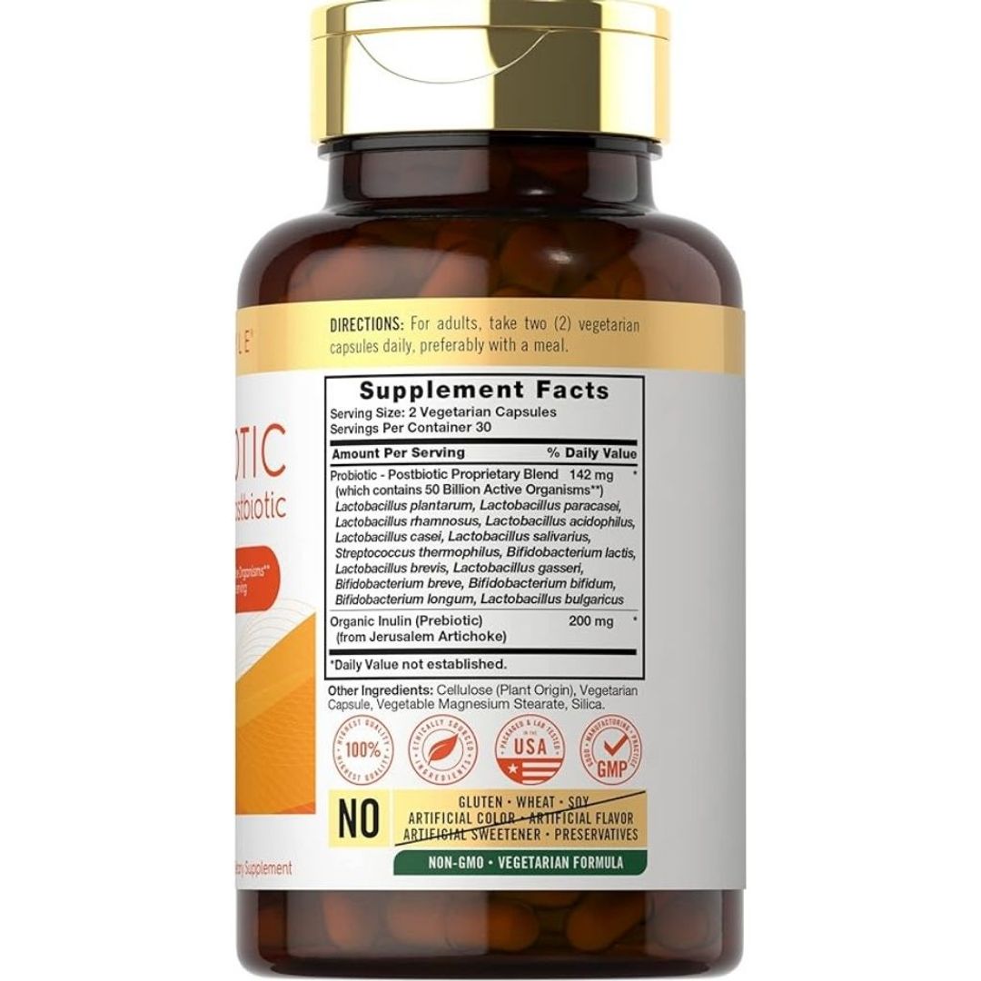 Prebióticos, probióticos y Postbióticos 60 cap CARLYLE