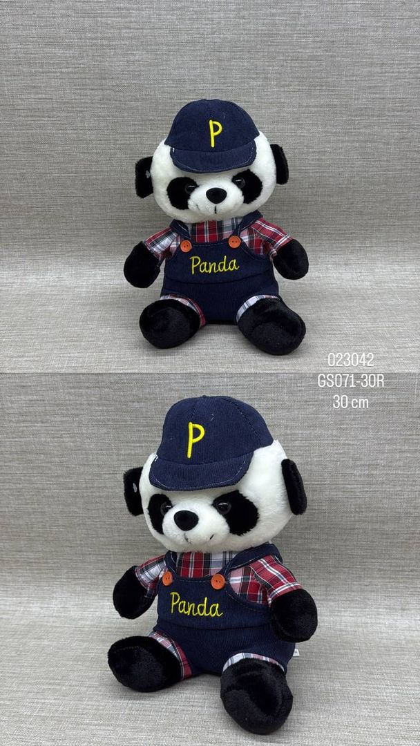 PANDA CON OVEROL 30 CM