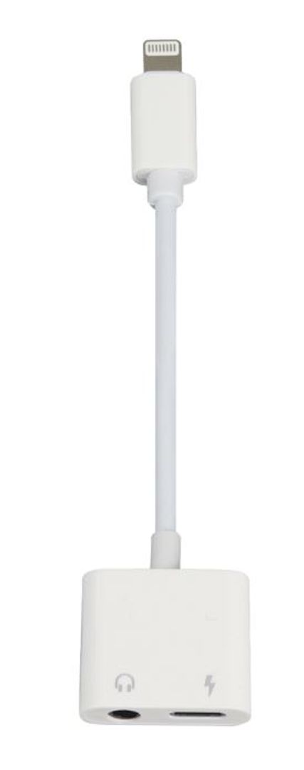 Cable adaptador Iphone a Audio plug y carga