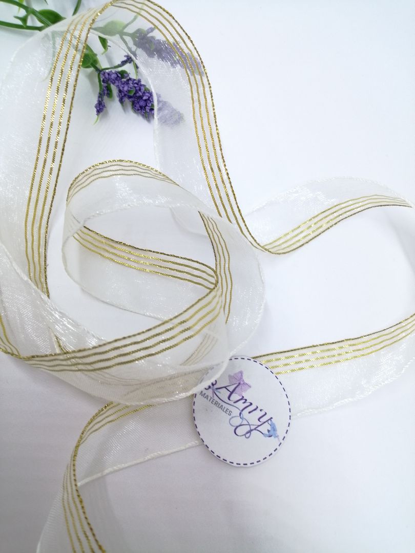 Organza 2cm con Dorado