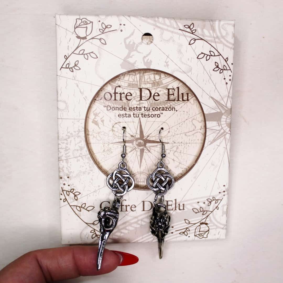 ARETES CUERVO NUDO DE BRUJA
