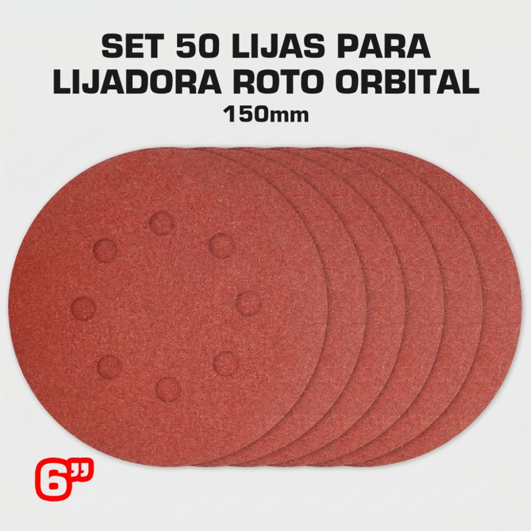 DISCO DE LIJAS PARA LIJADORA ORBITAL P40-P80-P120-P180