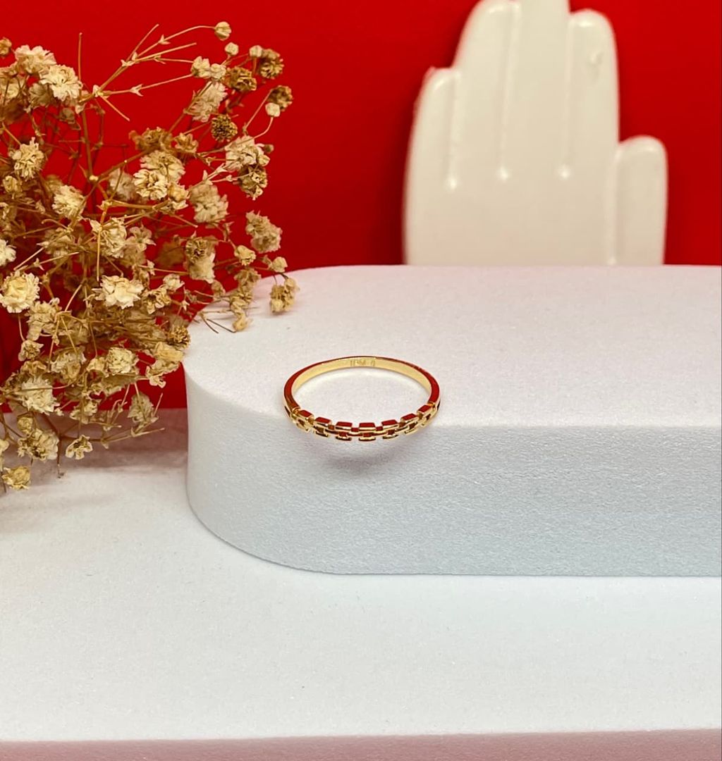 Anillo eslabones liso delgado
