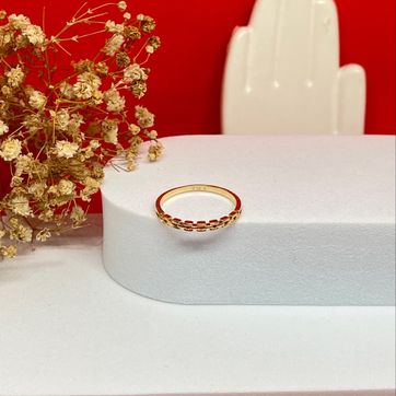Anillo eslabones liso delgado - imagen 1