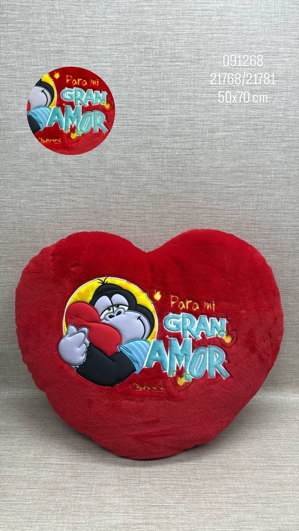 COJIN DE CORAZON SURTIDO (PELANAS) 50 x 70 CM