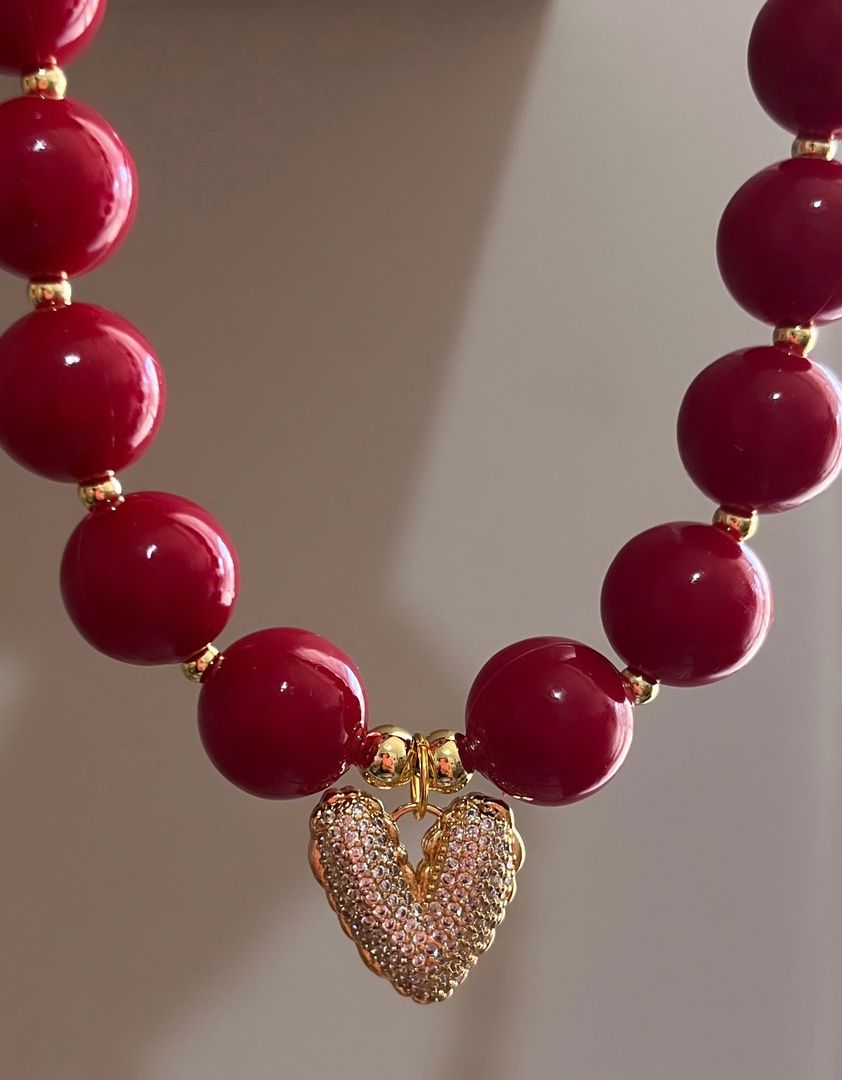 Collar corazón circones