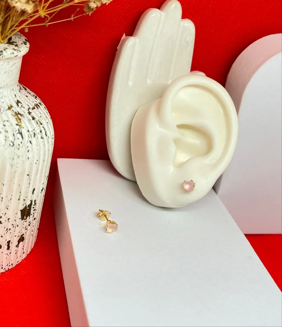 Topos corazon rosados 4mm 