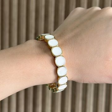 Imagen del producto Pulsera circulos beige 