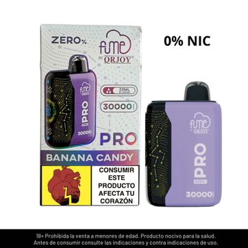 Imagen del producto Fume Pro Zero Banana Candy 30.000 Pufs Sin Nicotina