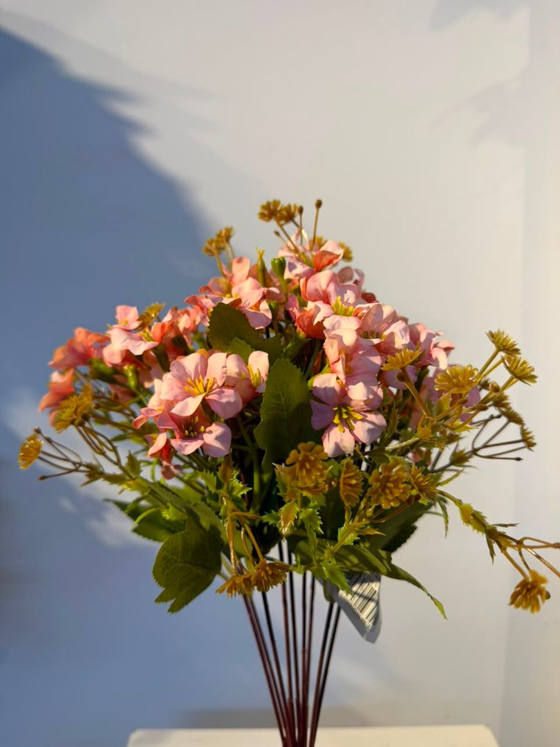 FOLLAJE ROSADO CON HOJAS X 9