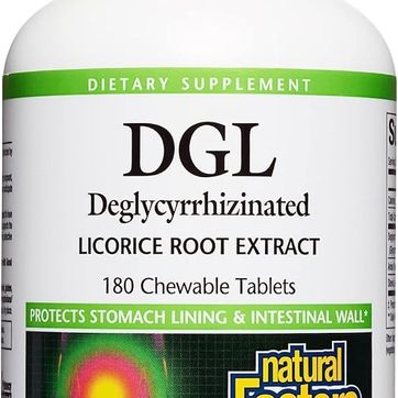 DGL masticable 400 mg Extracto de regaliz para una digestión saludable 180 unid Natural Factor - imagen 1