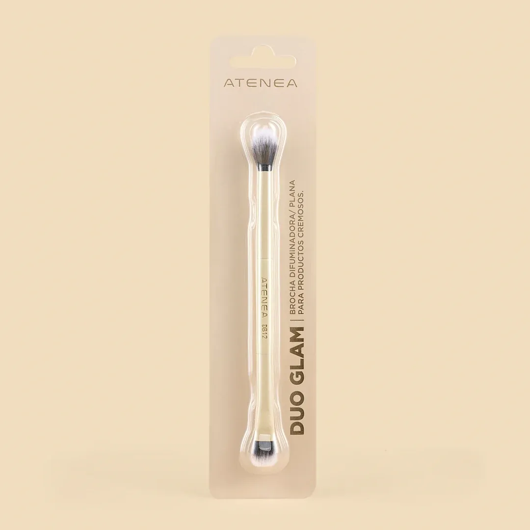 DUO GLAM 12 BROCHA DIFUMINADORA Y PLANA PARA PRODUCTOS CREMOSOS ATENEA