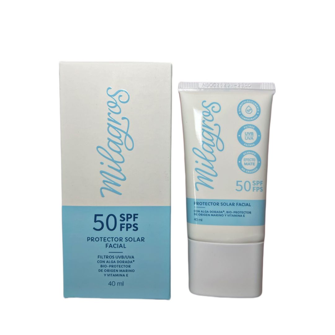 Protector solar facial sin color Milagros
