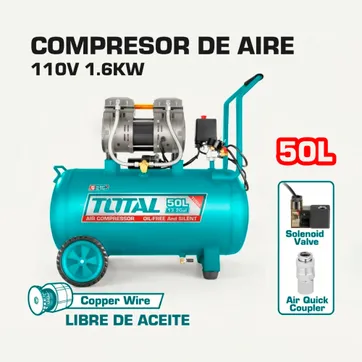 Imagen del producto COMPRESOR DE AIRE 1200W (1.6HP) 50 LTS 110V LIBRE DE ACEITE