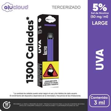 Imagen del producto Vape Glucloud Uva 1300 Puffs Large
