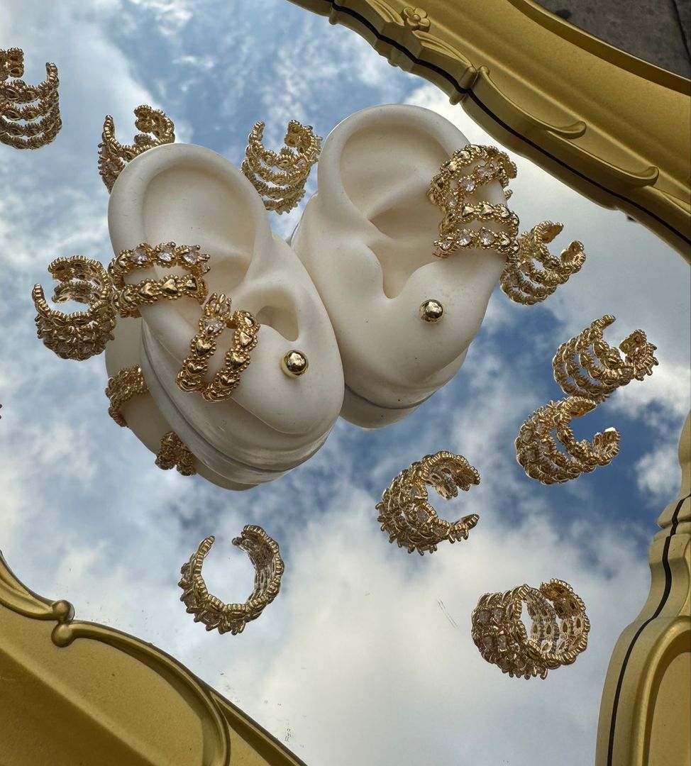 Ear cuff rodio piedras 