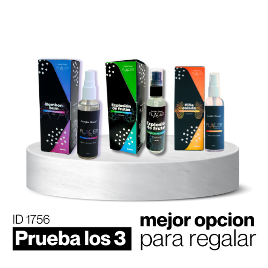 KIT PLACER 60 ML X 3 SABORES SURTIDOS.