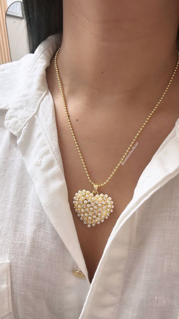 COLLAR CORAZÓN PERLA