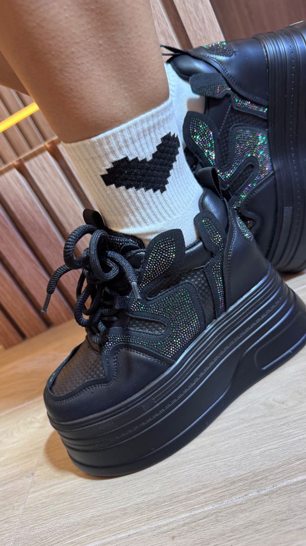 Tenis plataforma piedra multicolor 