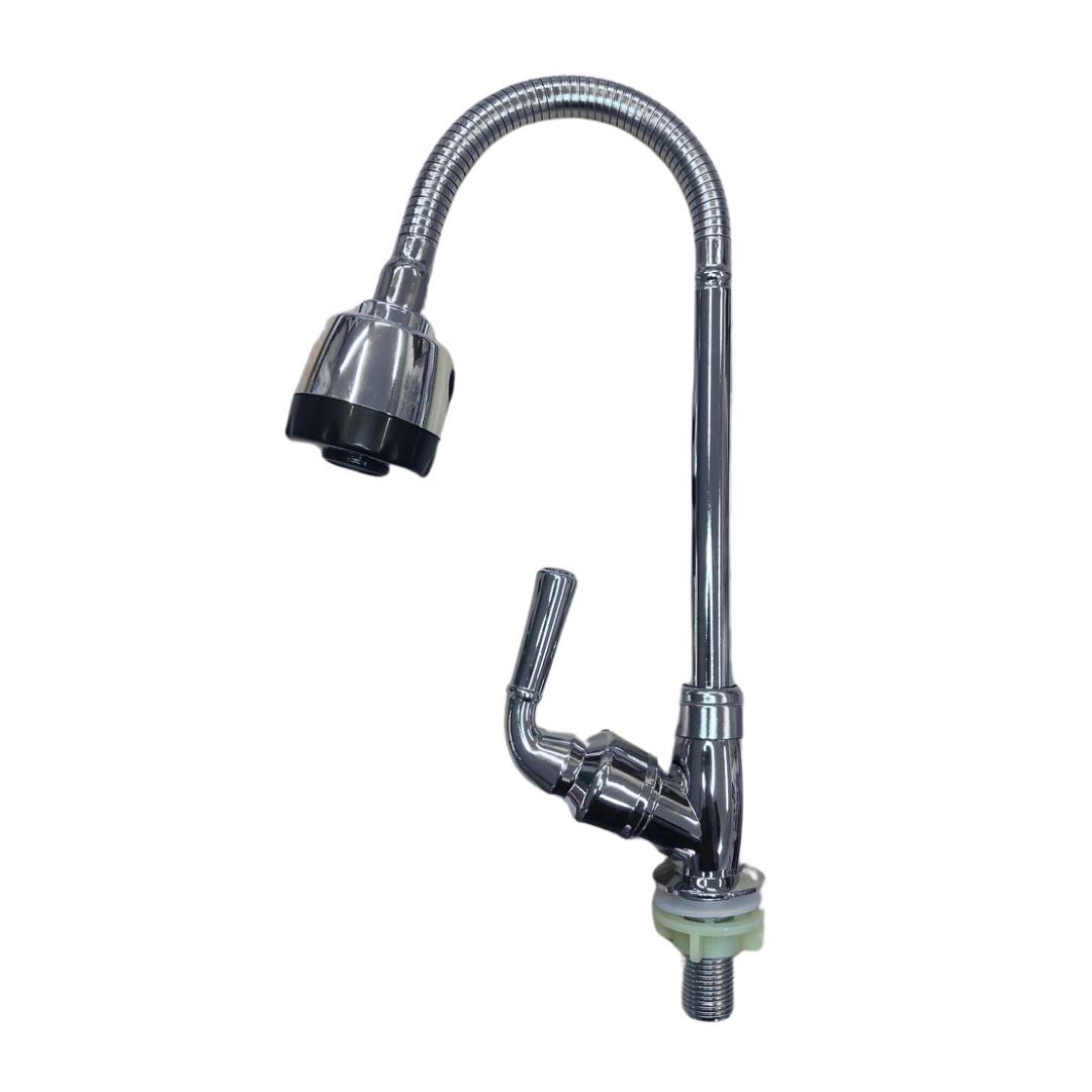 LLAVE LAVAPLATOS FLEXIBLE MESA PALANCA CROMADA FOCCI