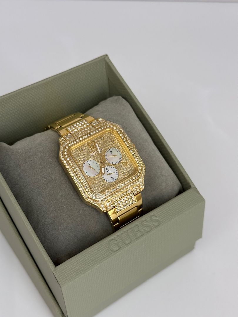 RELOJ GUESS ORIGINAL COLOR DORADO RECUBIERTO EN PIEDRERIA 
