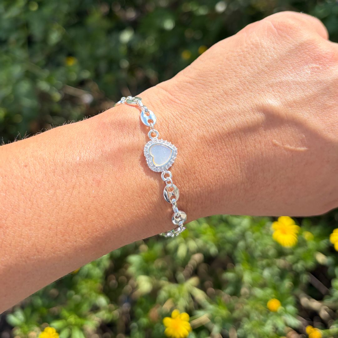 Pulsera corazón Nácar