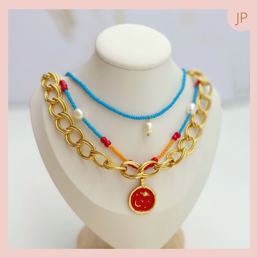 Set 3 cadenas Mostacilla checa