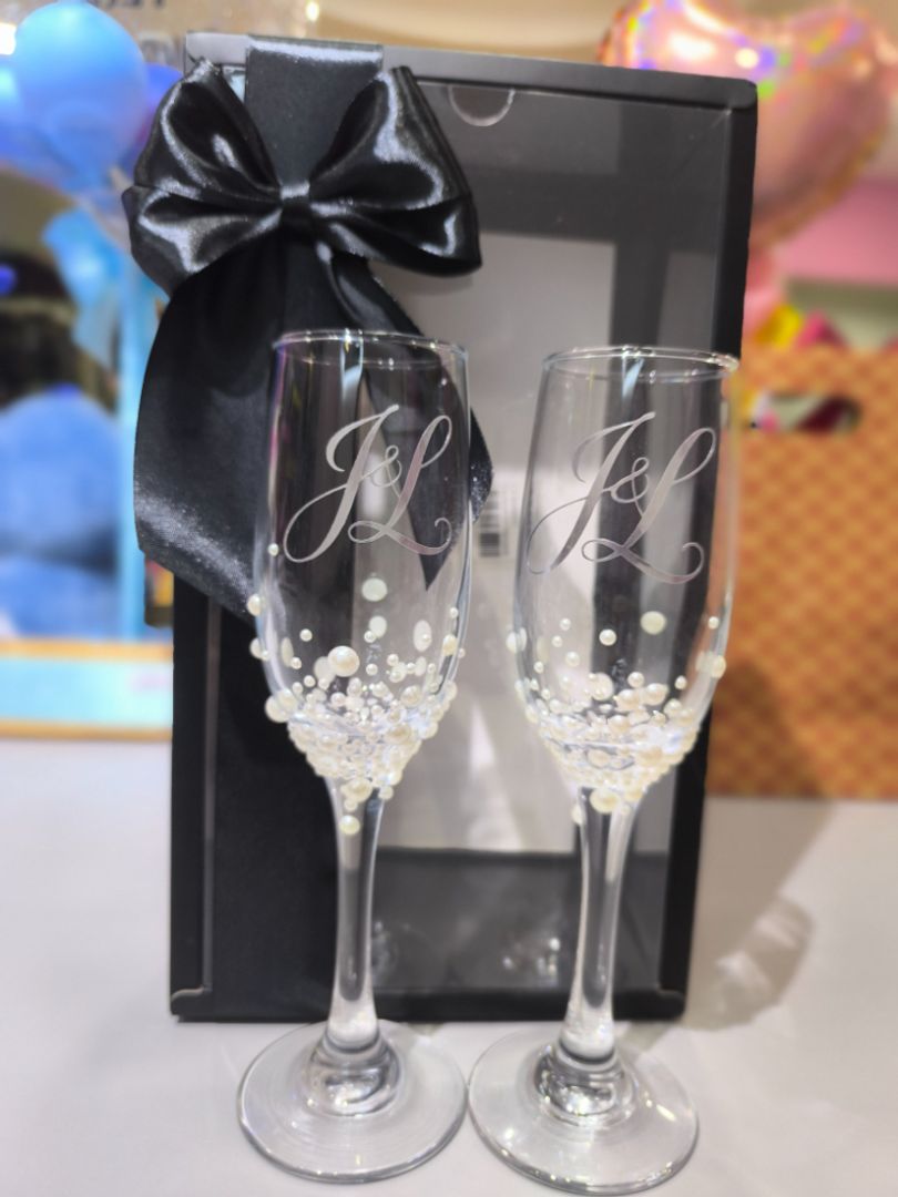 COPAS DE BODA DECORADAS 