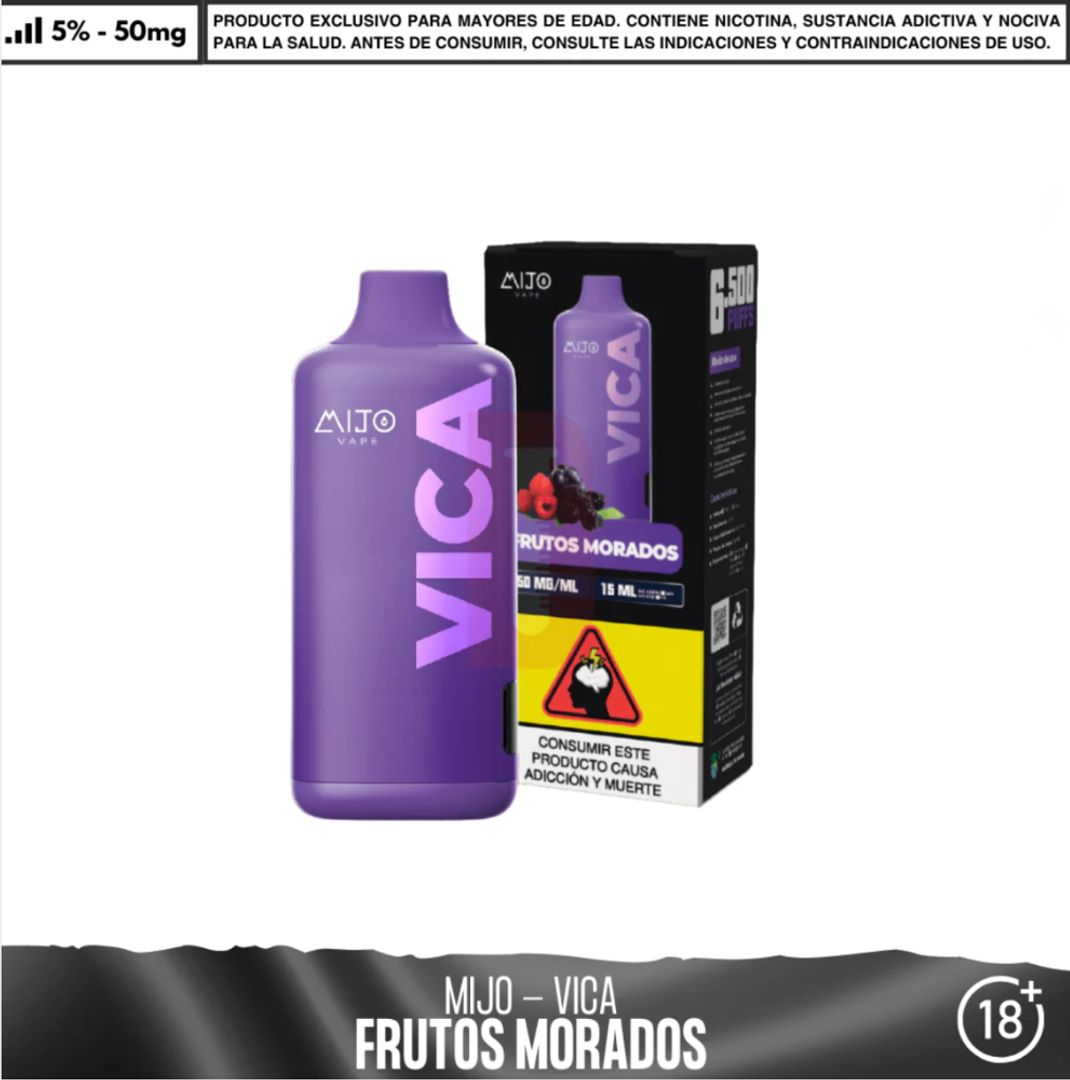 Vape Mijo Vica Frutos Morados 6500 Puffs