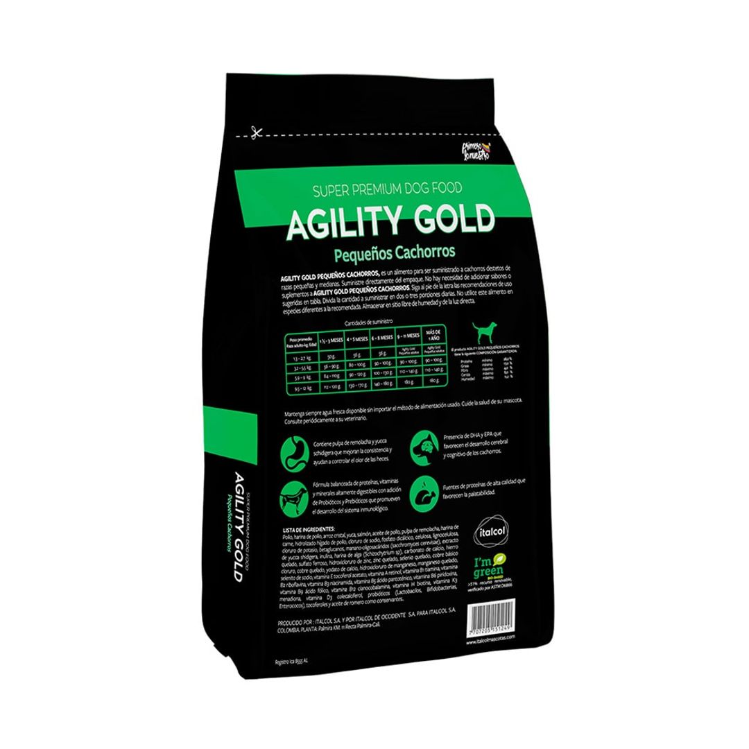 AGILITY GOLD PEQUEÑOS CACHORROS x 1.5 Kilos