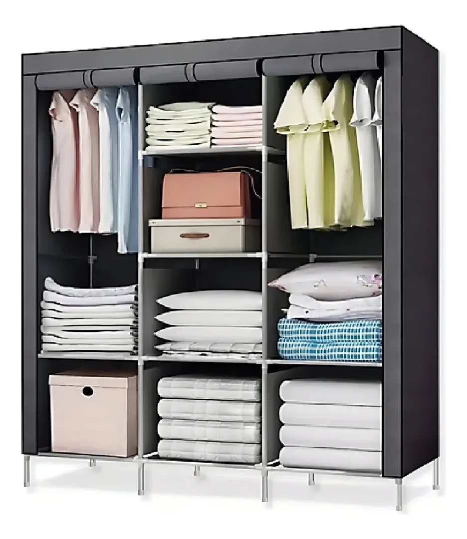 Closet Ropero Armable De 3 Cuerpos De Tela