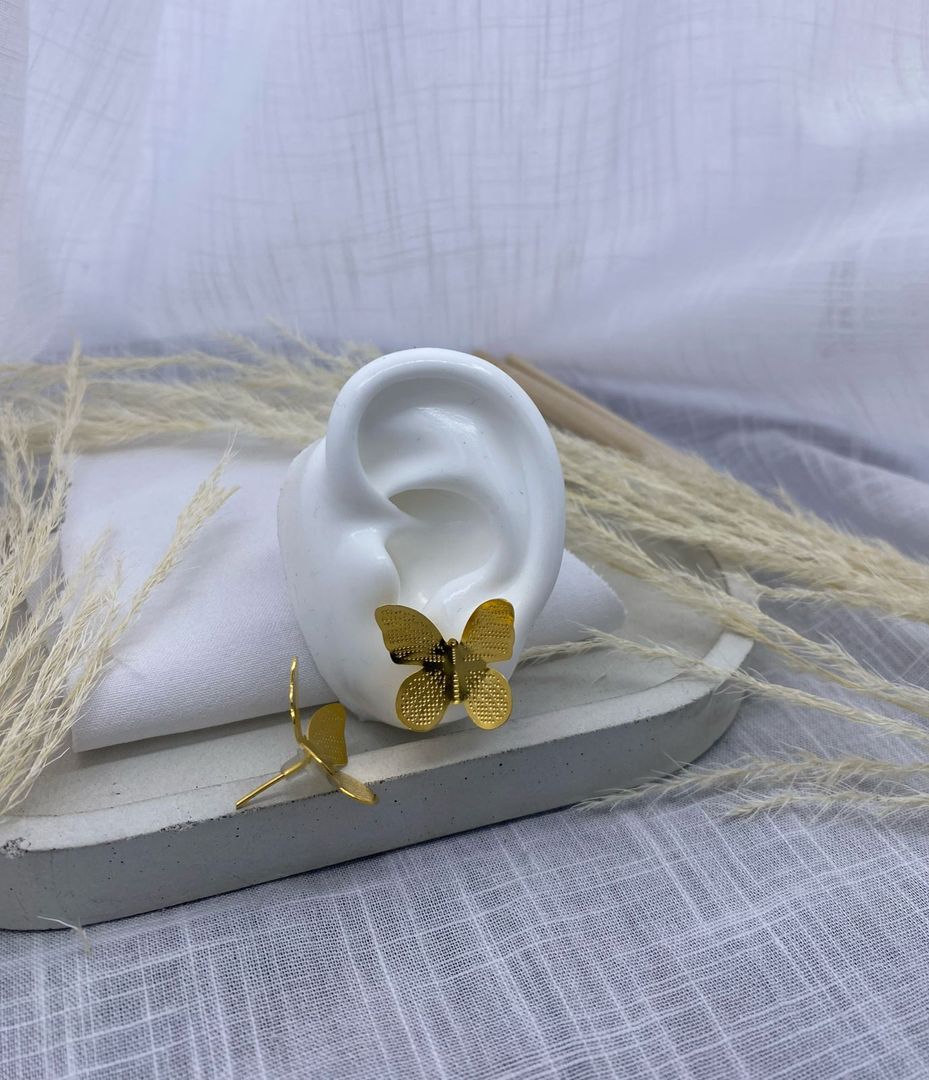 Topo mariposa, bronce con baño de oro 