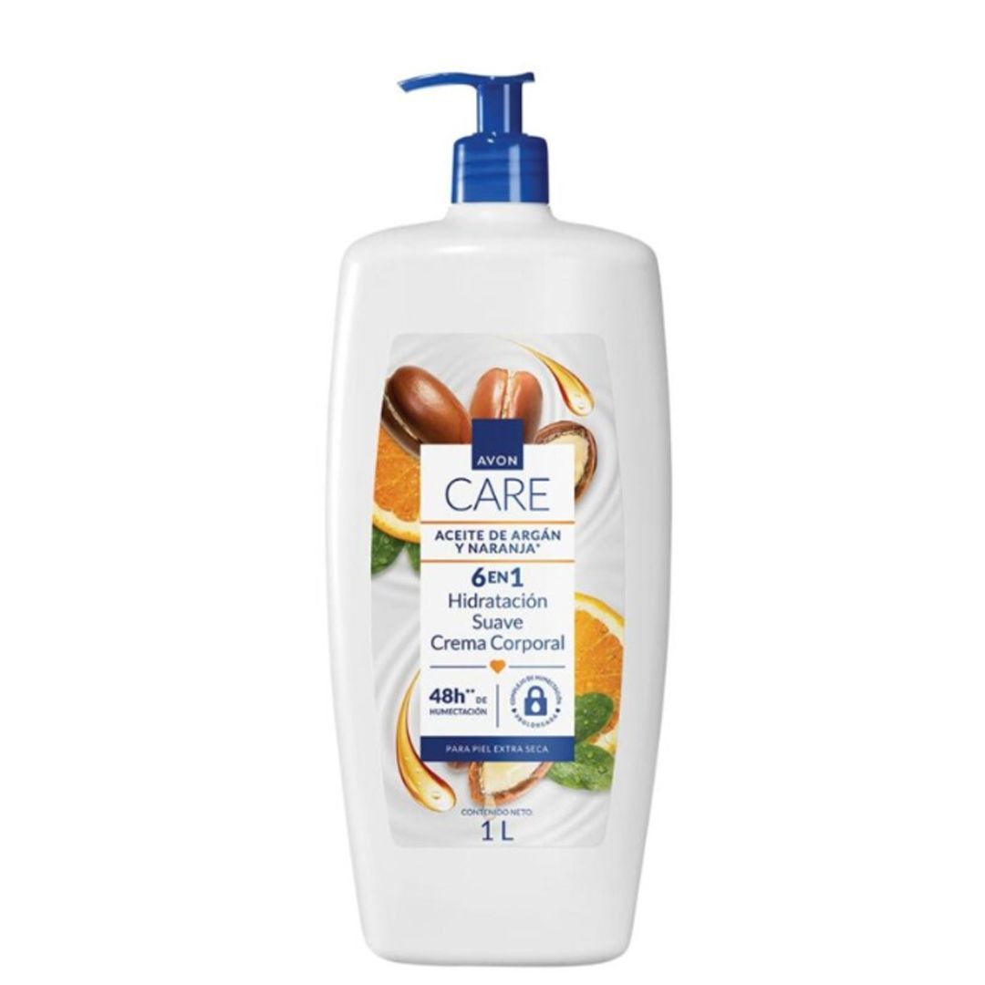 CREMA CORPORAL HIDRATANTE 6 EN 1 ACEITE DE ARGÁN Y NARANJA | AVON CARE, 1 LITRO