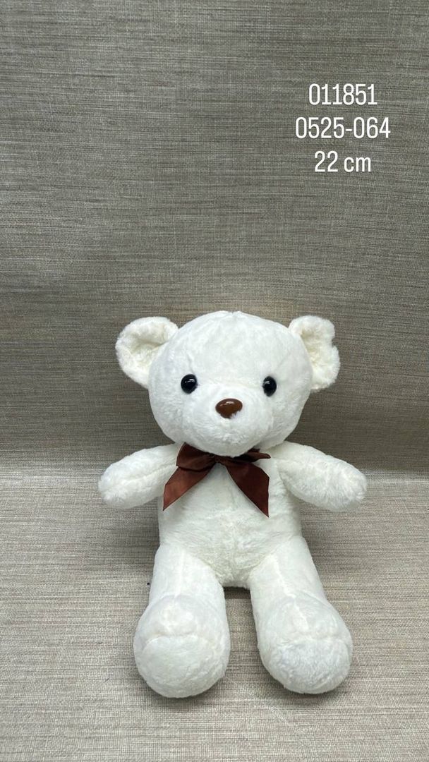 OSO CON LAZO BLANCO 22 CM