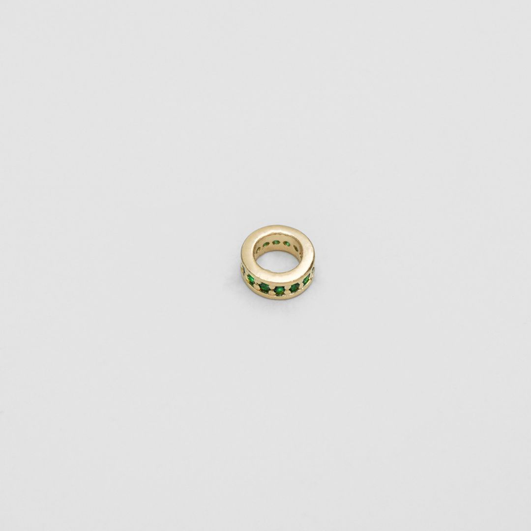 Herraje Rondel Circonias verde 1 Linea 8 mm
