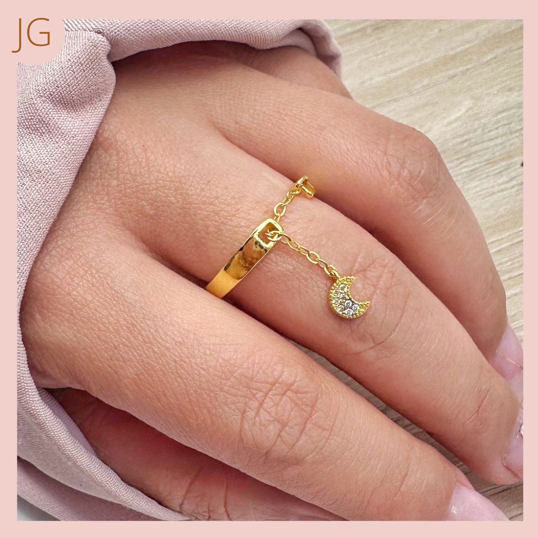 Anillo Cadena Luna Circonada