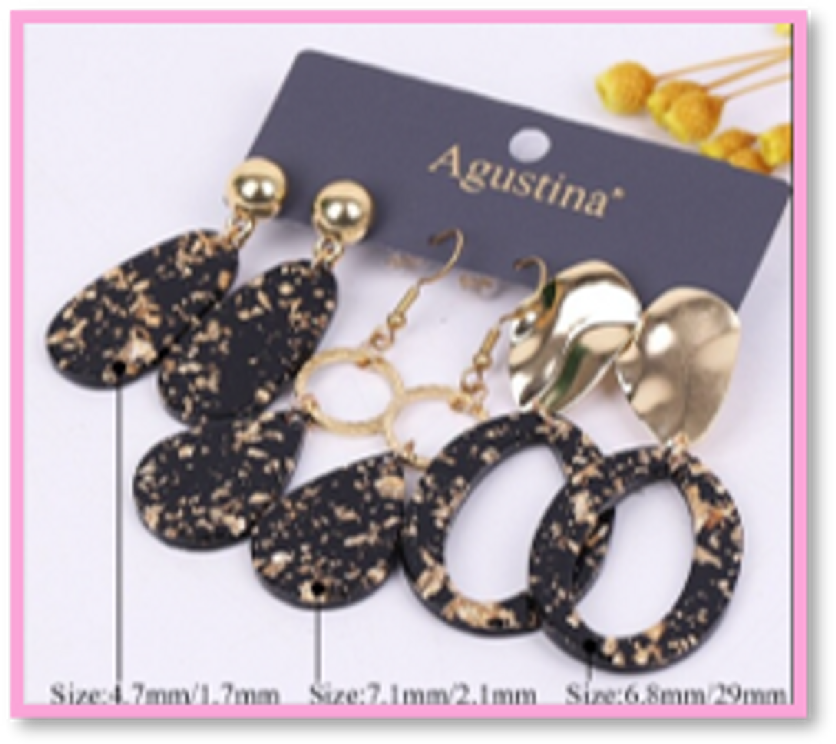 JUEGO DE 3 PARES DE ARETES