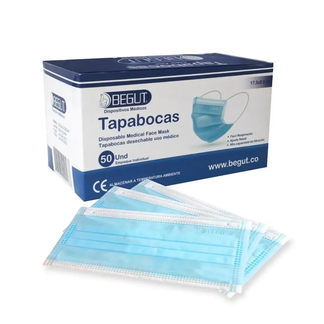 TAPABOCAS BEGUT EMPAQ INDIVIDUAL DIS X 50