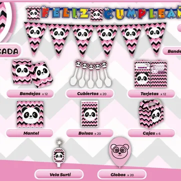 Imagen del producto DECORACION PANDA ROSADO