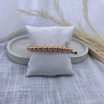Pulsera perla hilo, grande, oro rosa, covergold  - imagen 1