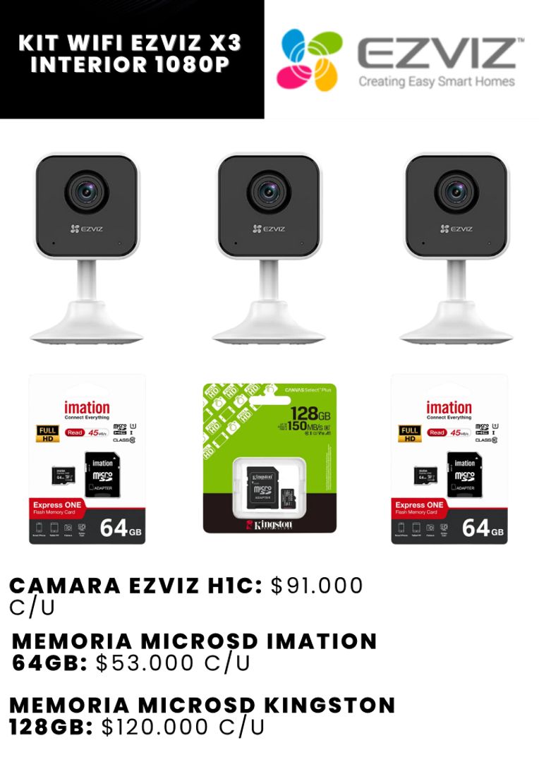 KIT WIFI EZVIZ X3 INTERIOR 1080P