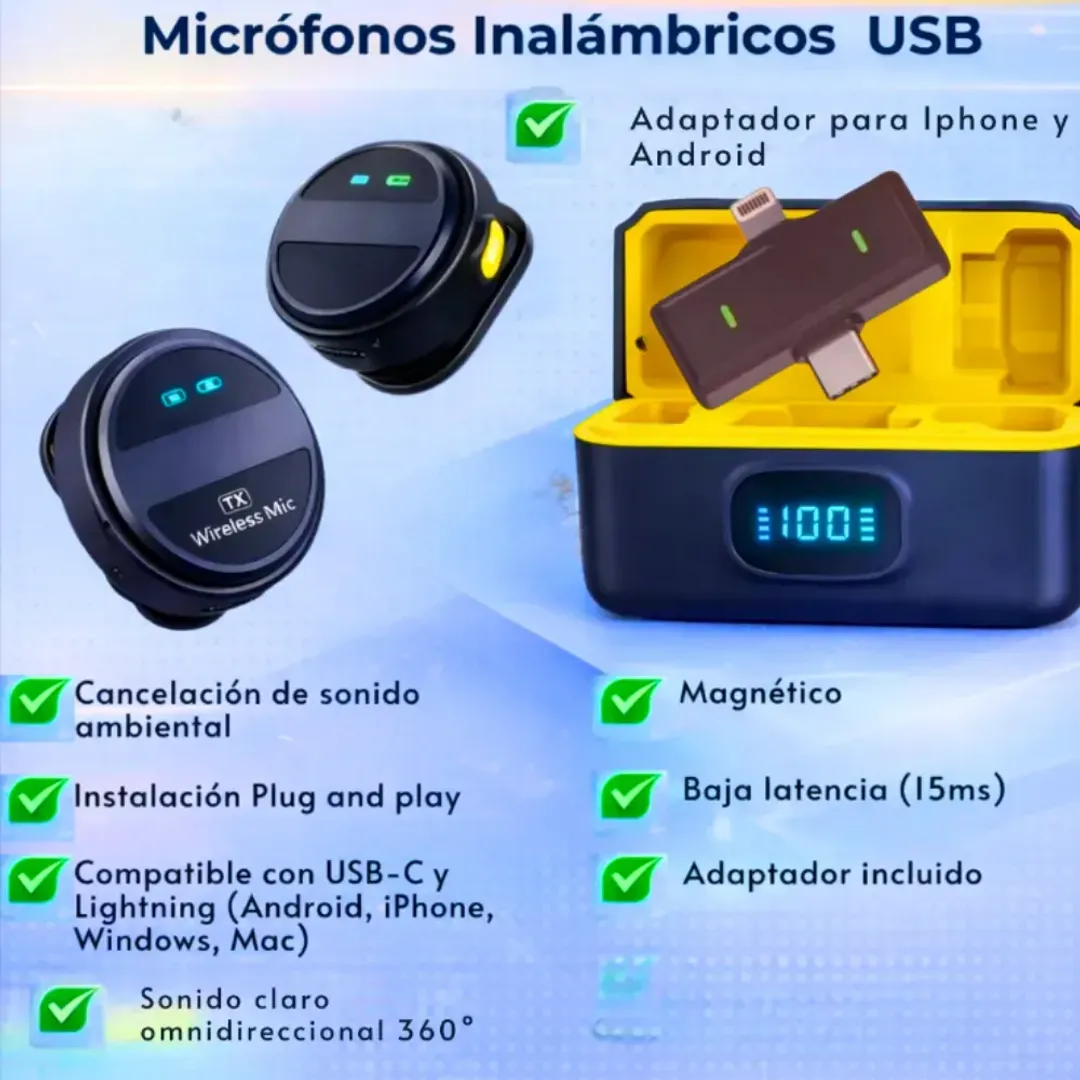 MICROFONO SOLAPA INALAMBRICO DUAL PHONE / TIPO C F31-PRO