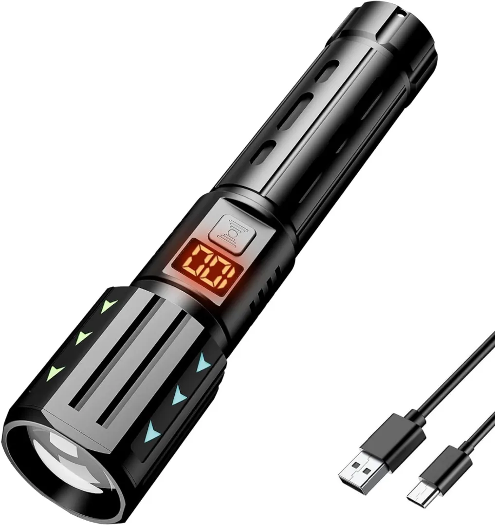 LINTERNA TACTICA LED RECARGABLE USB ZOOM