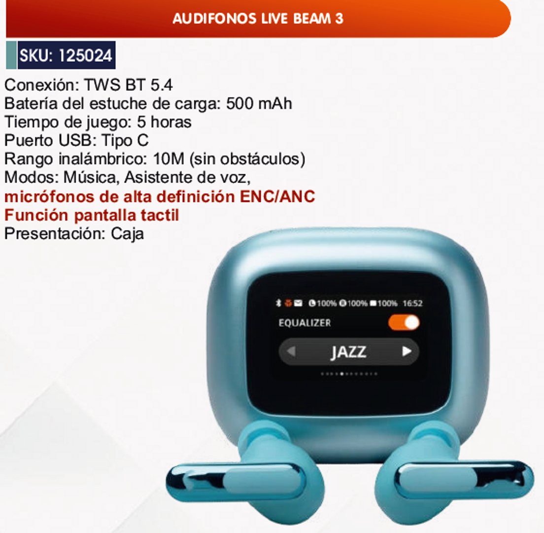 AUDIFONOS LIVE BEAM 3