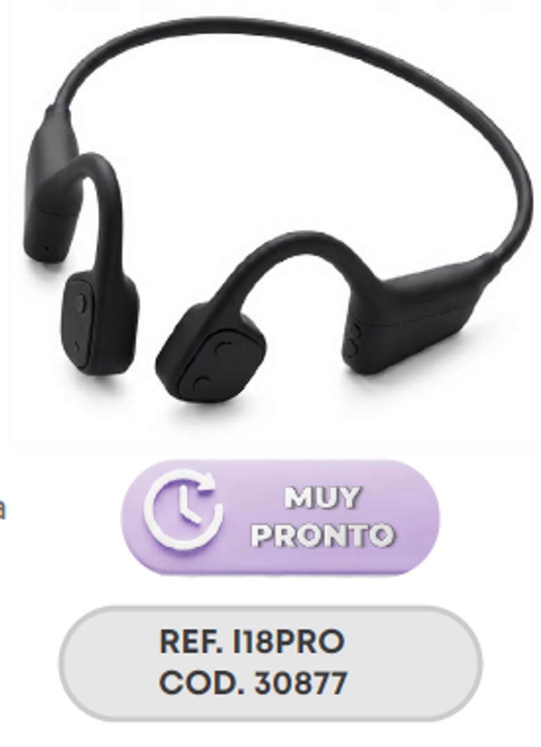 AUDÍFONOS BT BONE CONDUCTION BLACK - I18PRO