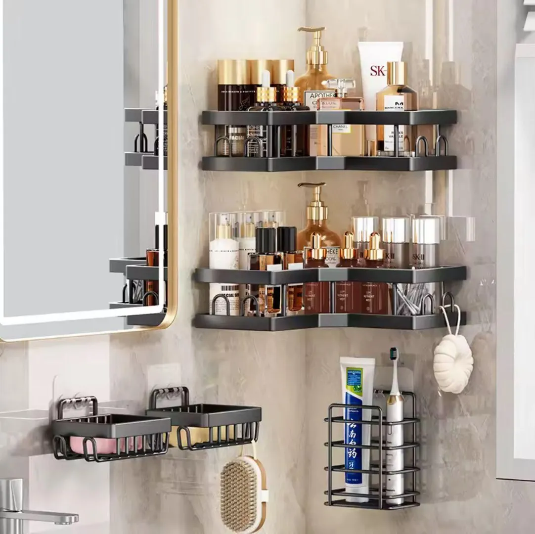 Organizador de baño multifuncional para pared