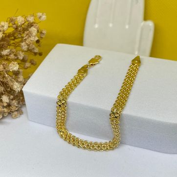 Pulsera doble carril tejido chino de 5mm y 18cm - imagen 1