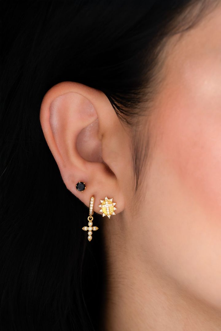 Topo circon redondo negro